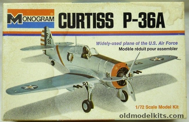 Monogram 1/72 Curtiss P-36A Hawk (Model 75) - Bagged, 5014 plastic model kit